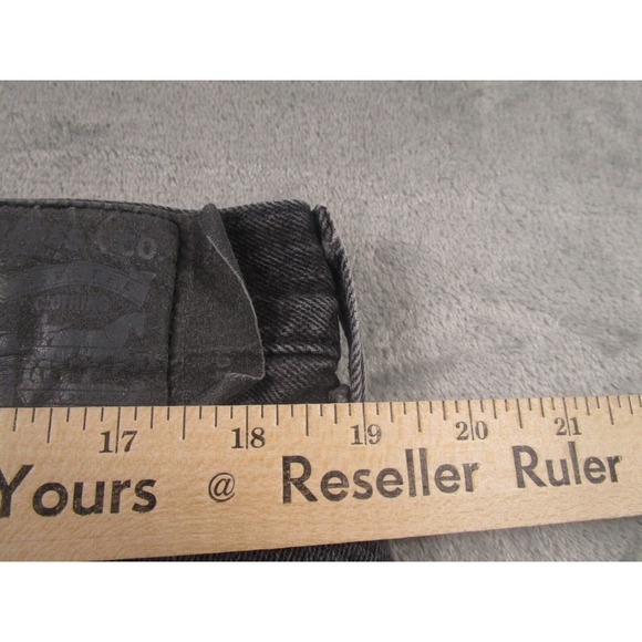 Levis 501 Jeans Mens 38x30 Black Demim Distressed Button Fly Cotton Pockets A1 - Picture 11 of 11